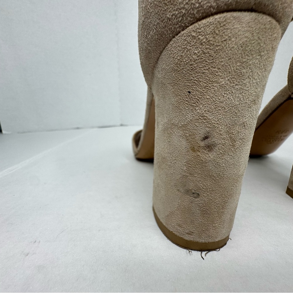 VALENTINO Tan Suede chain heels size 37.5 - Picture 3 of 9